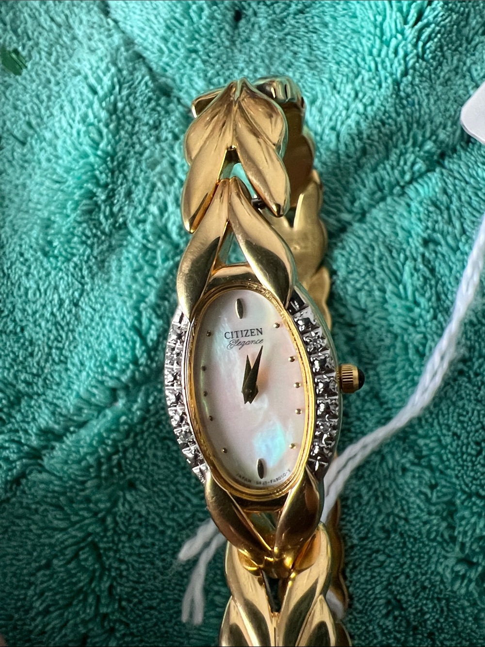 Citizen Gold-Tone Bracelet Watch with Mother-of-Pearl Dial and Crystal Accents